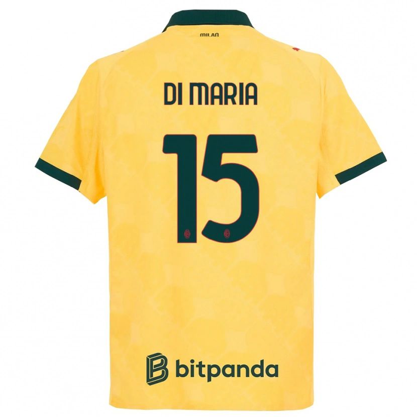 Danxen Mujer Camiseta Alessandro Di Maria #15 Amarillo Negro Equipación Tercera 2025/26 La Camisa