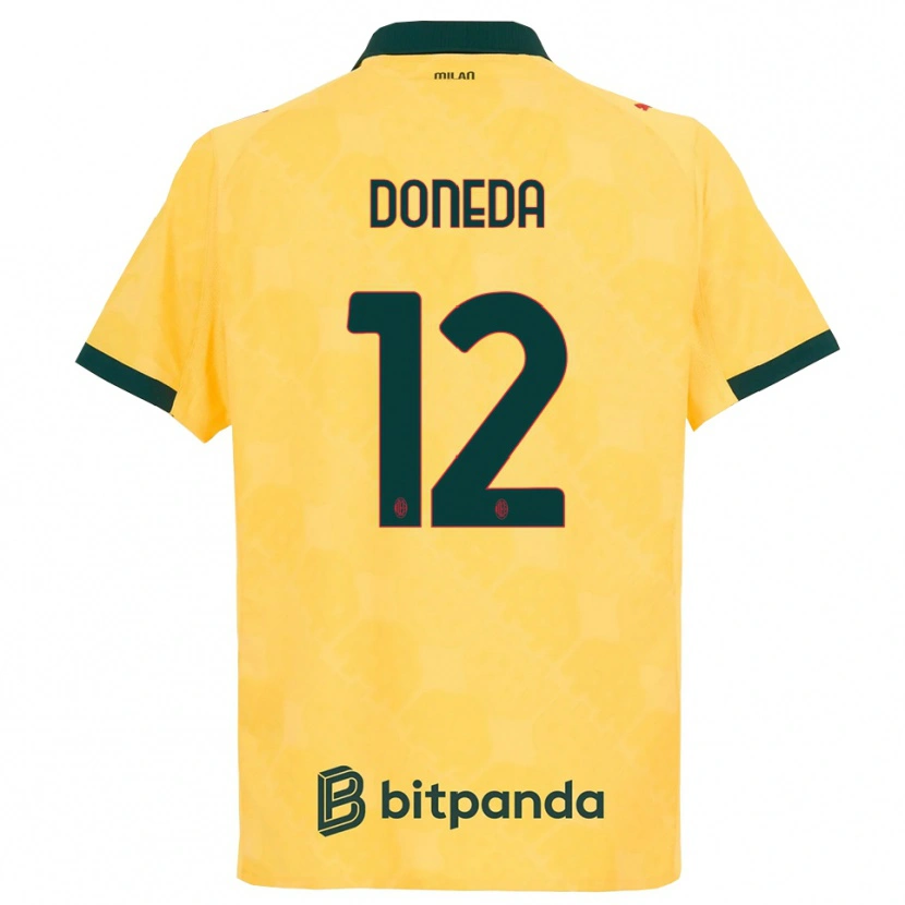 Danxen Mujer Camiseta Paolo Doneda #12 Amarillo Negro Equipación Tercera 2025/26 La Camisa