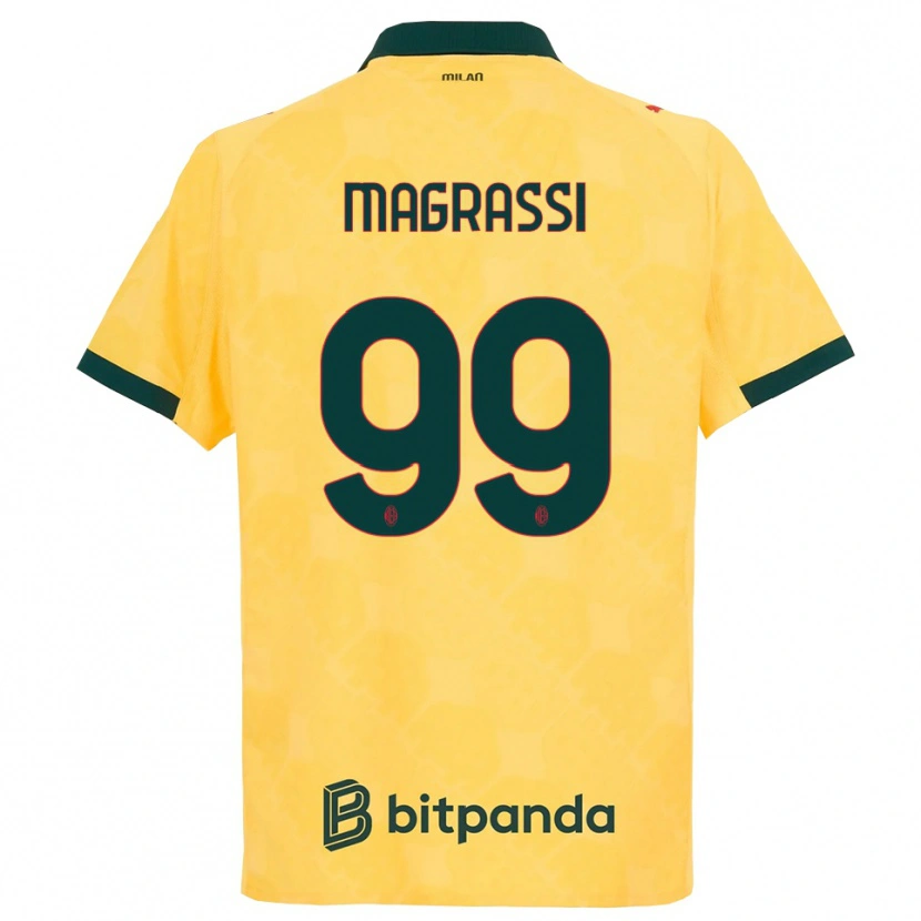 Danxen Mujer Camiseta Andrea Magrassi #99 Amarillo Negro Equipación Tercera 2025/26 La Camisa