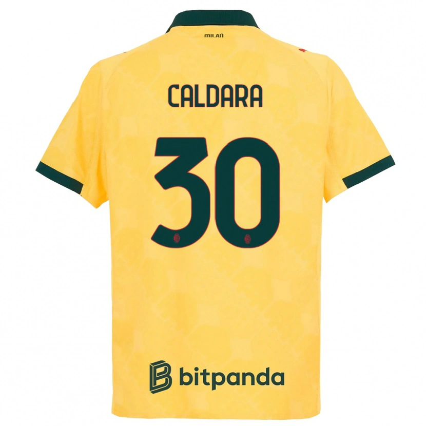 Danxen Mujer Camiseta Mattia Caldara #30 Amarillo Negro Equipación Tercera 2025/26 La Camisa