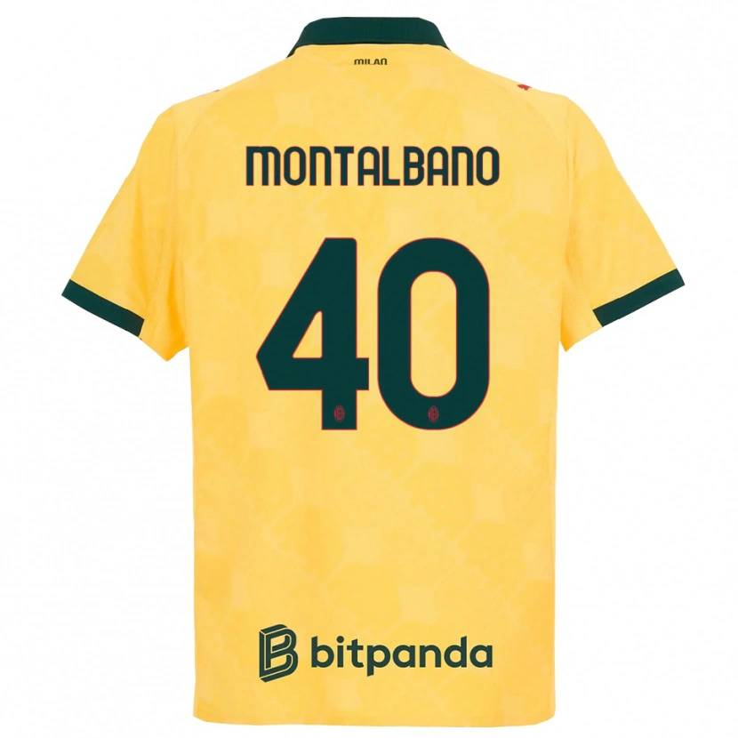 Danxen Mujer Camiseta Nicolo Montalbano #40 Amarillo Negro Equipación Tercera 2025/26 La Camisa