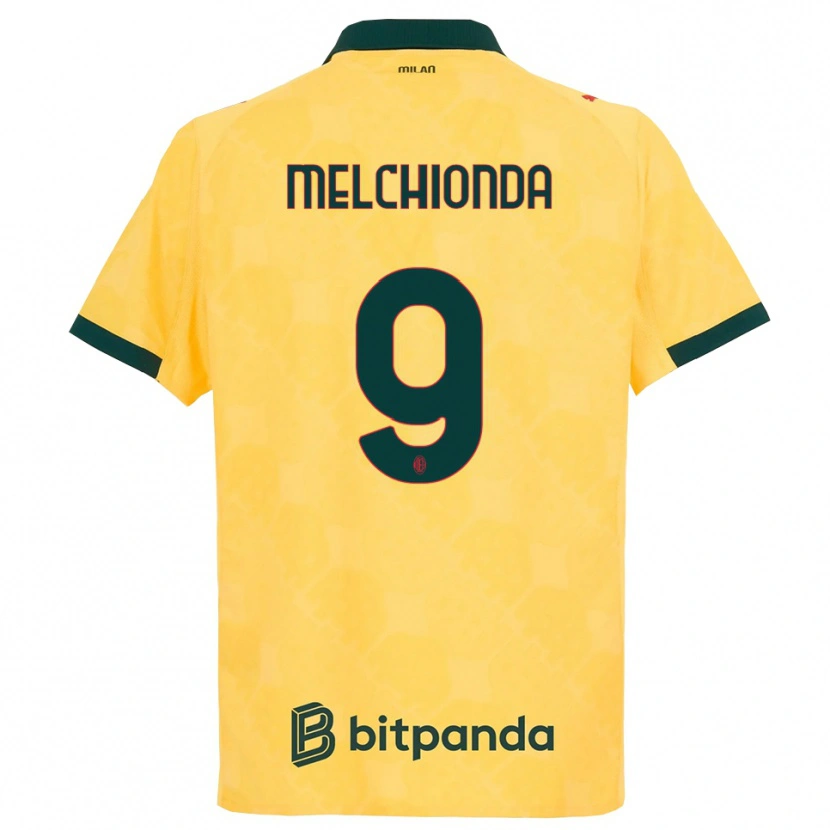 Danxen Mujer Camiseta Marco Melchionda #9 Amarillo Negro Equipación Tercera 2025/26 La Camisa