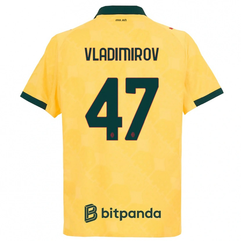 Danxen Mujer Camiseta Valeri Vladimirov #47 Amarillo Negro Equipación Tercera 2025/26 La Camisa