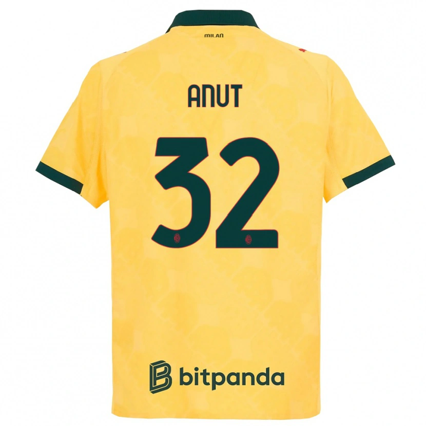 Danxen Mujer Camiseta Niccolo Anut #32 Amarillo Negro Equipación Tercera 2025/26 La Camisa