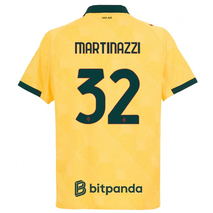 Danxen Mujer Camiseta Luca Martinazzi #32 Amarillo Negro Equipación Tercera 2025/26 La Camisa
