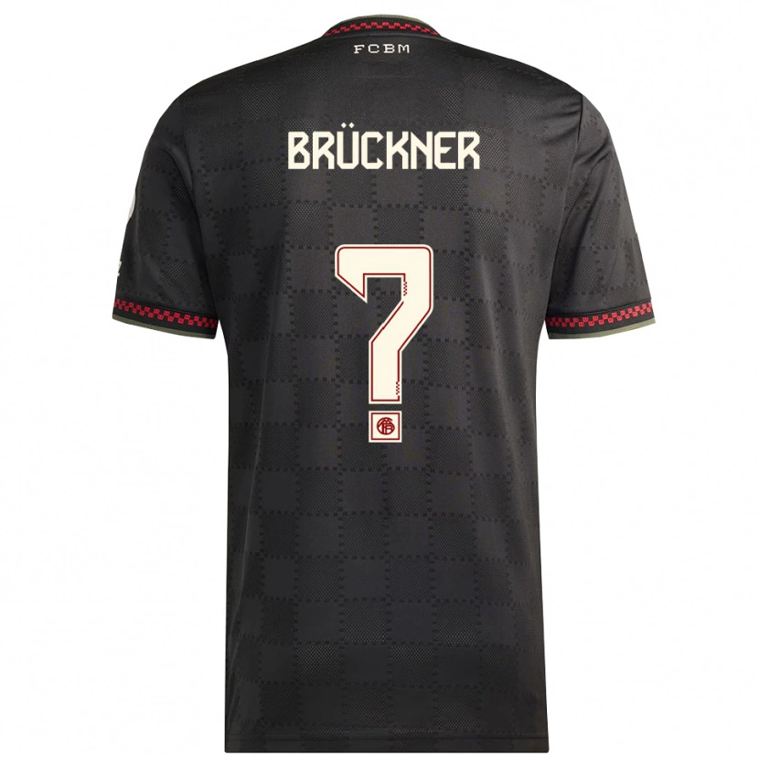 Danxen Mujer Camiseta Angelo Brückner #0 Negro Blanco Equipación Tercera 2025/26 La Camisa