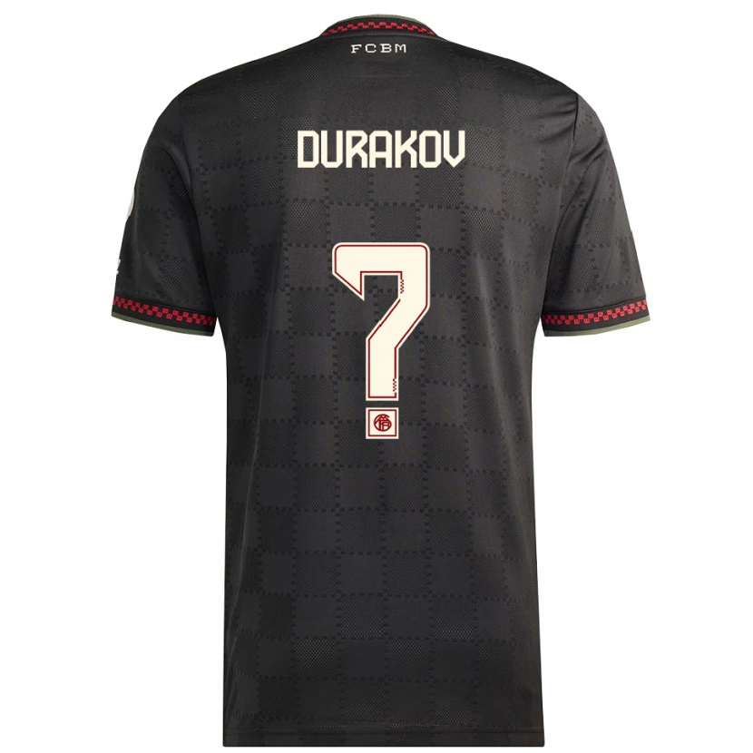 Danxen Mujer Camiseta Sejdo Durakov #0 Negro Blanco Equipación Tercera 2025/26 La Camisa