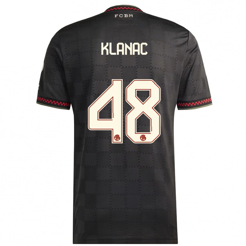 Danxen Mujer Camiseta Leon Klanac #48 Negro Blanco Equipación Tercera 2025/26 La Camisa