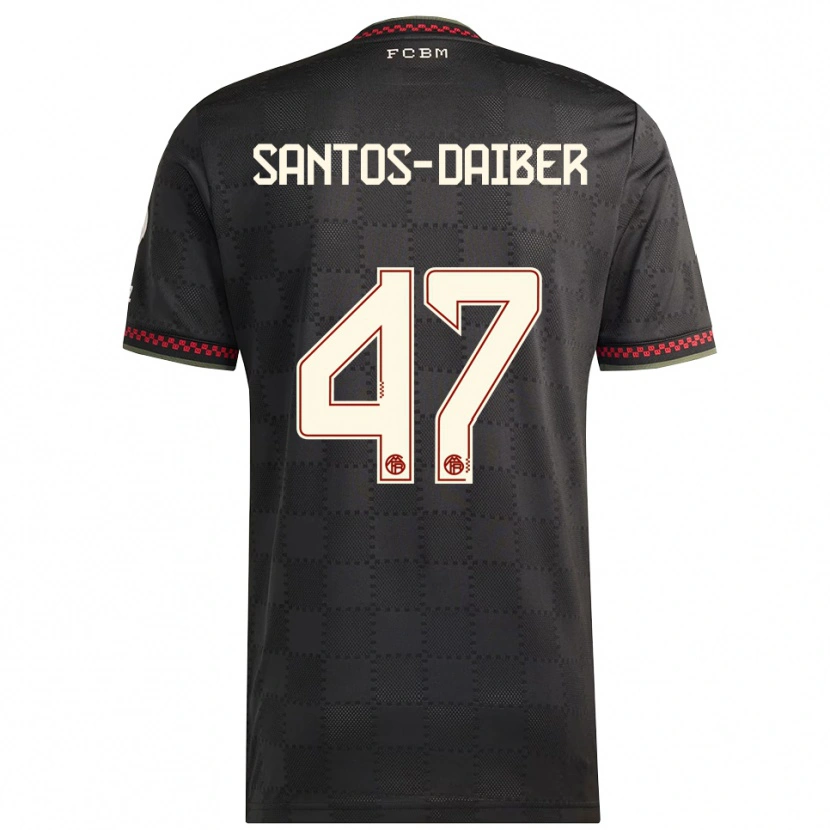 Danxen Mujer Camiseta David Santos Daiber #47 Negro Blanco Equipación Tercera 2025/26 La Camisa