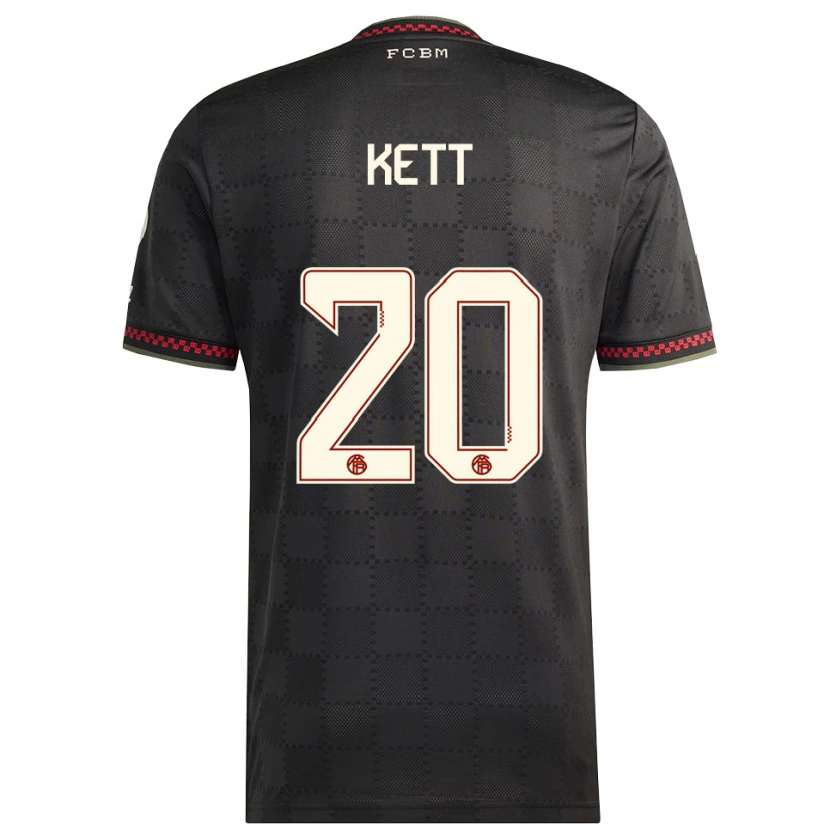 Danxen Mujer Camiseta Franziska Kett #20 Negro Blanco Equipación Tercera 2025/26 La Camisa