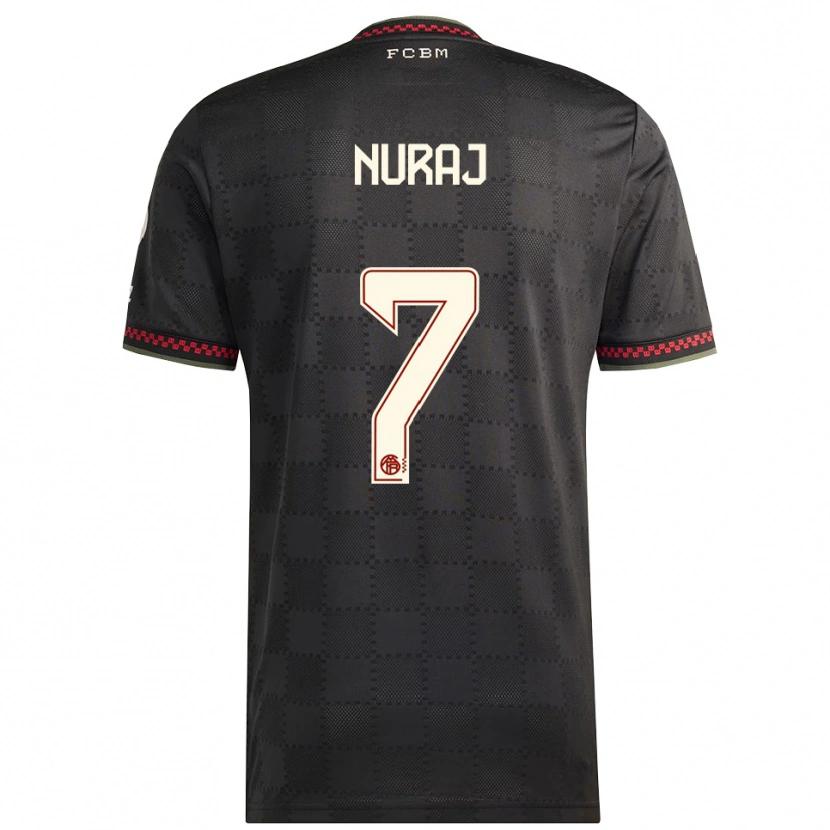 Danxen Mujer Camiseta Skender Nuraj #7 Negro Blanco Equipación Tercera 2025/26 La Camisa