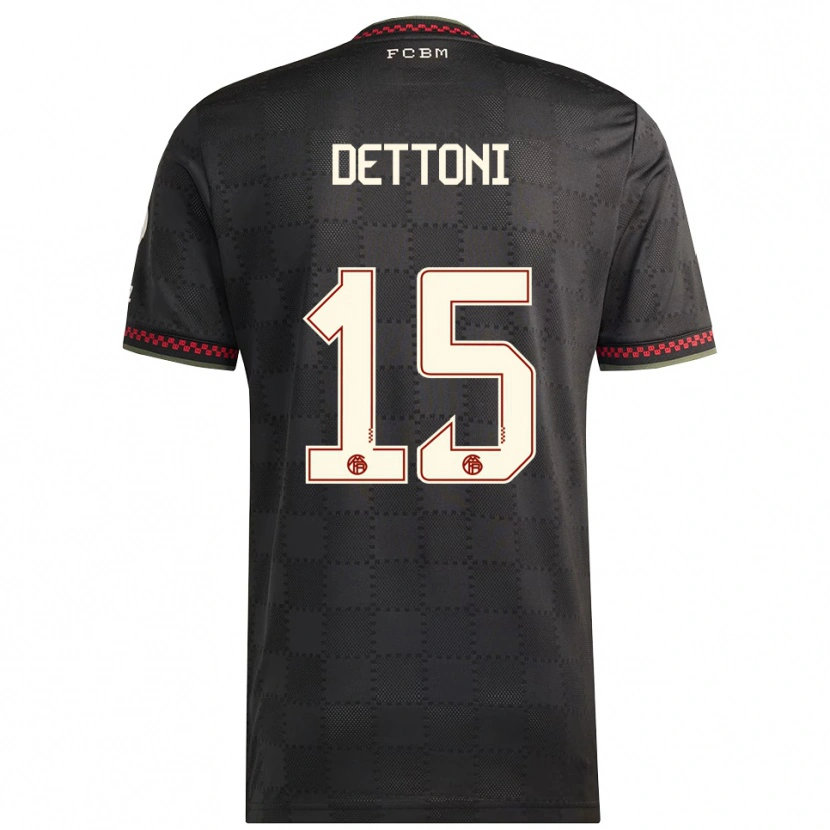 Danxen Mujer Camiseta Grayson Dettoni #15 Negro Blanco Equipación Tercera 2025/26 La Camisa