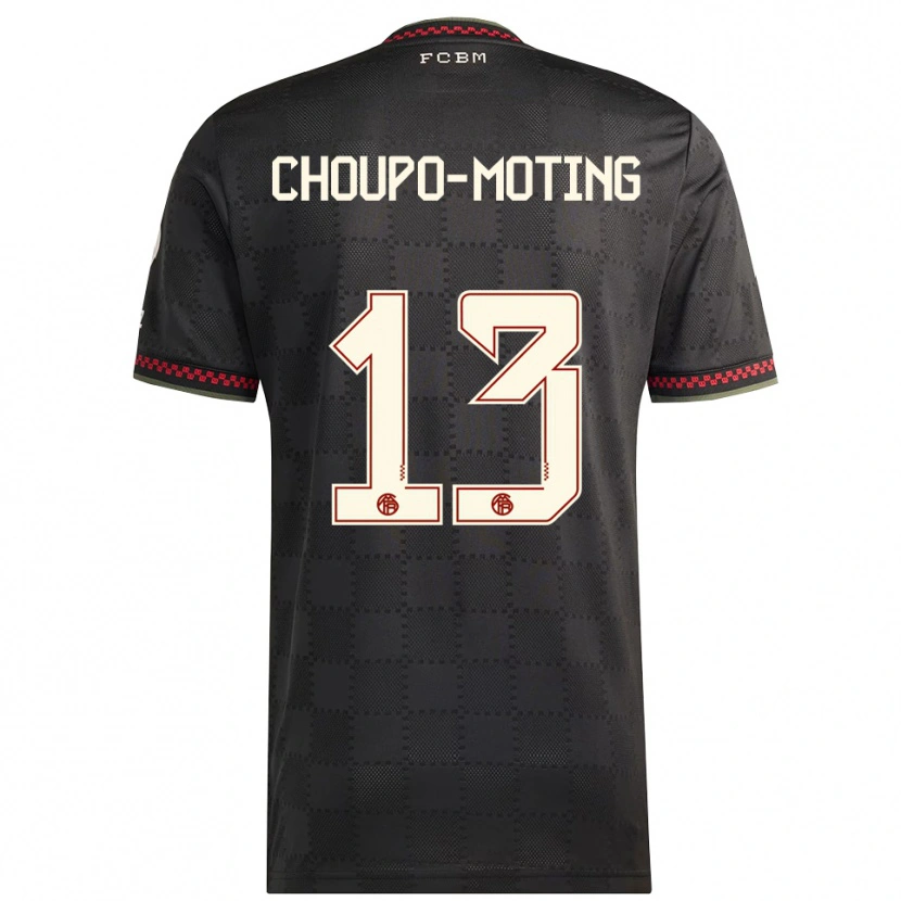 Danxen Mujer Camiseta Eric Maxim Choupo-Moting #13 Negro Blanco Equipación Tercera 2025/26 La Camisa