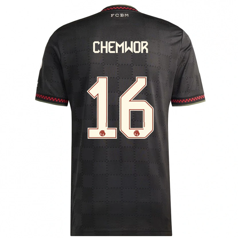 Danxen Mujer Camiseta Sadiki Chemwor #16 Negro Blanco Equipación Tercera 2025/26 La Camisa