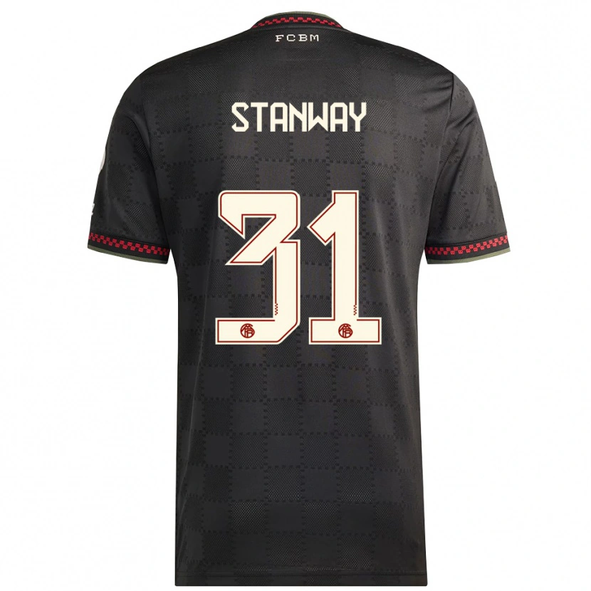 Danxen Mujer Camiseta Georgia Stanway #31 Negro Blanco Equipación Tercera 2025/26 La Camisa