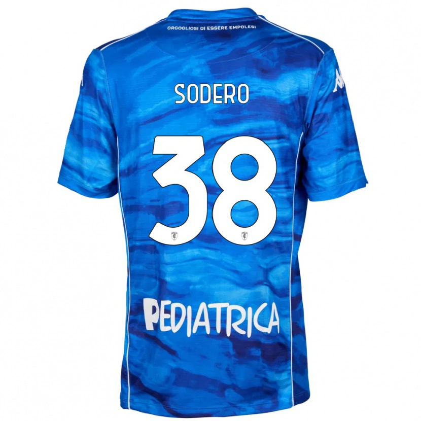 Danxen Niño Camiseta Andrea Sodero #38 Azul Blanco 1ª Equipación 2025/26 La Camisa