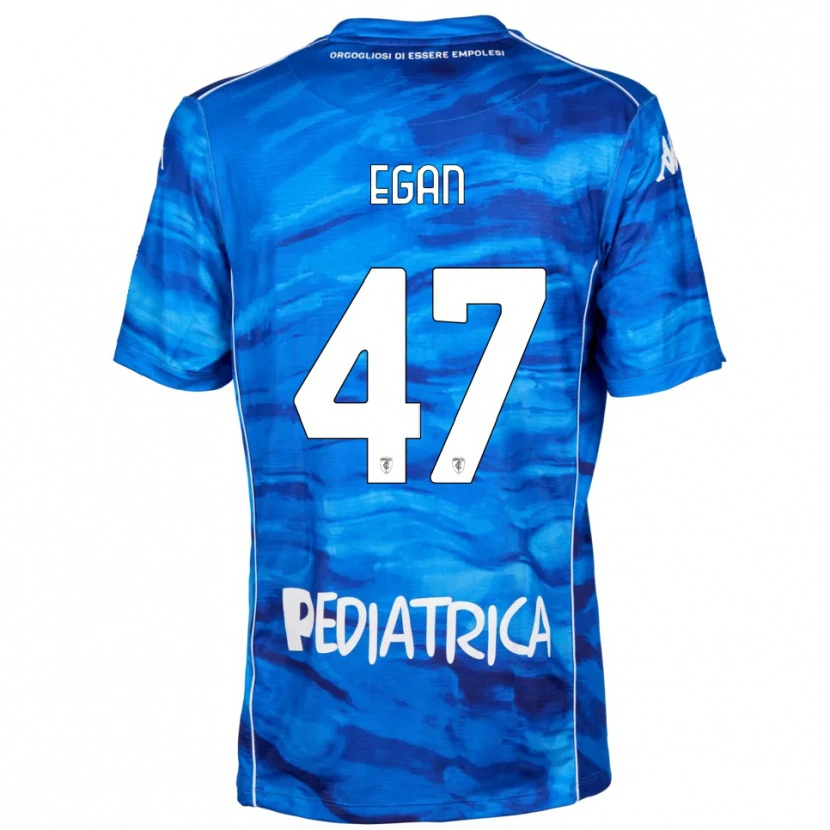 Danxen Niño Camiseta Matteo Egan #47 Azul Blanco 1ª Equipación 2025/26 La Camisa