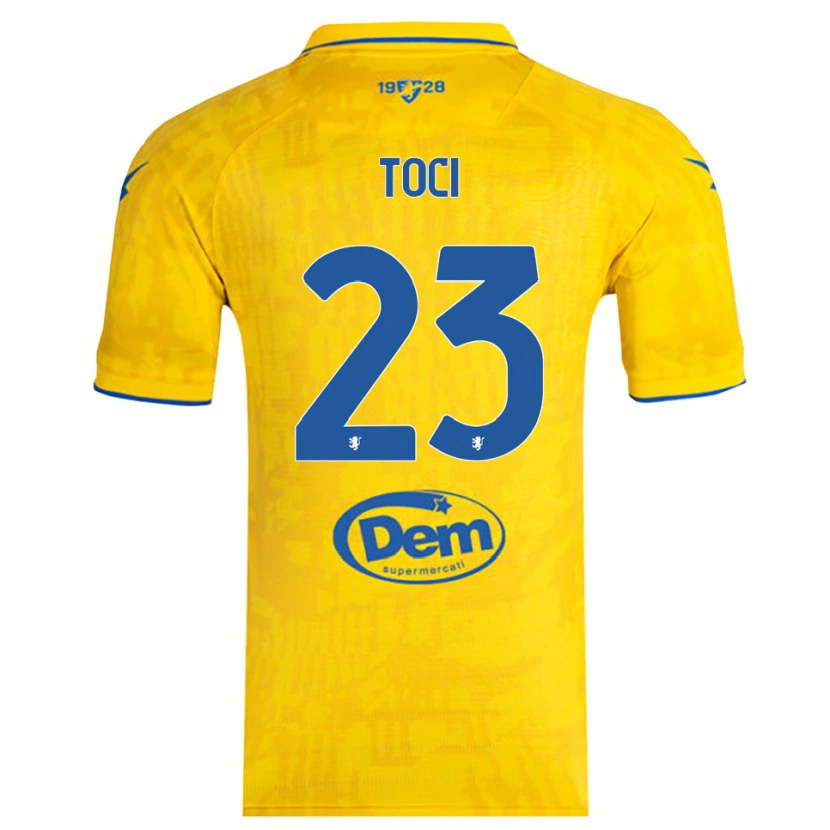 Danxen Niño Camiseta Matteo Toci #23 Amarillo Azul 1ª Equipación 2025/26 La Camisa