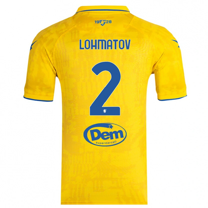 Danxen Niño Camiseta Aleksandr Lohmatov #2 Amarillo Azul 1ª Equipación 2025/26 La Camisa