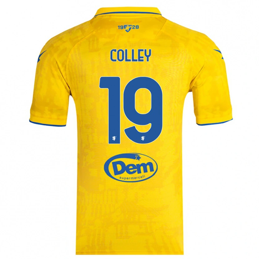 Danxen Niño Camiseta Muhammed Colley #19 Amarillo Azul 1ª Equipación 2025/26 La Camisa