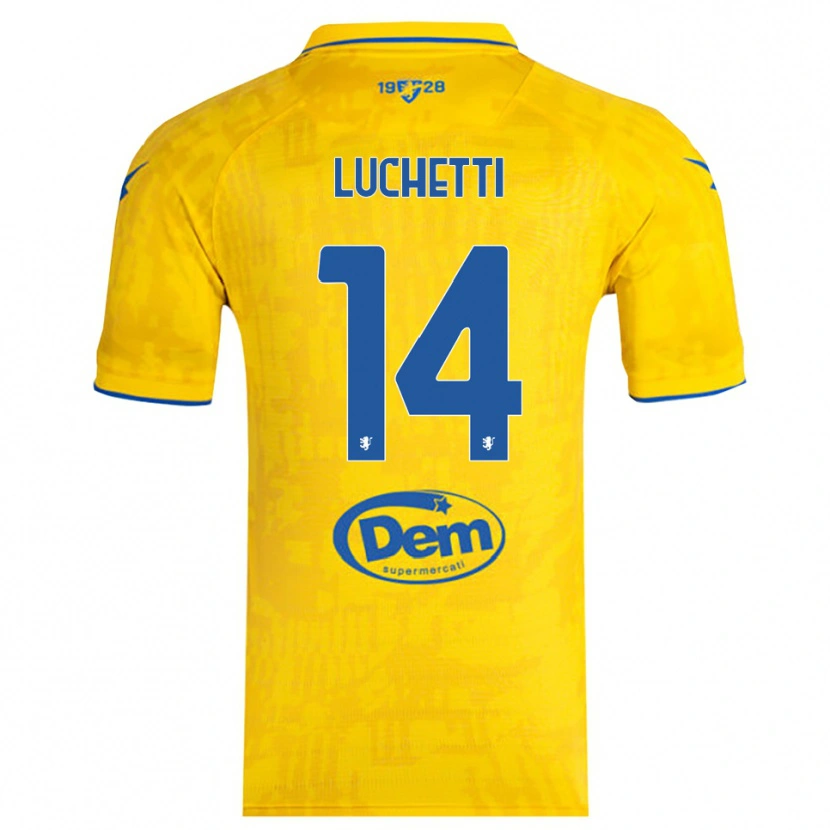Danxen Niño Camiseta Alessandro Luchetti #14 Amarillo Azul 1ª Equipación 2025/26 La Camisa