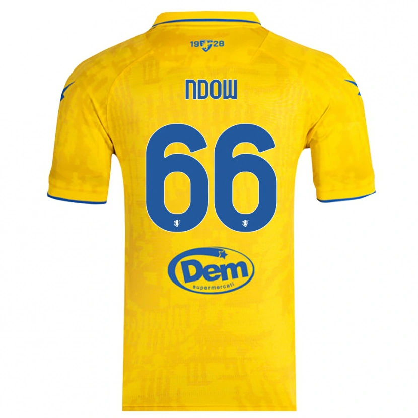 Danxen Niño Camiseta Abdoulie Ndow #66 Amarillo Azul 1ª Equipación 2025/26 La Camisa