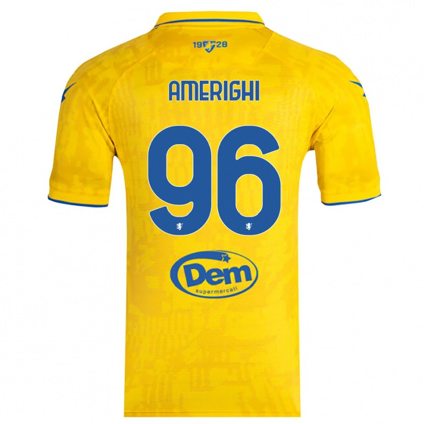 Danxen Niño Camiseta Igor Amerighi #96 Amarillo Azul 1ª Equipación 2025/26 La Camisa