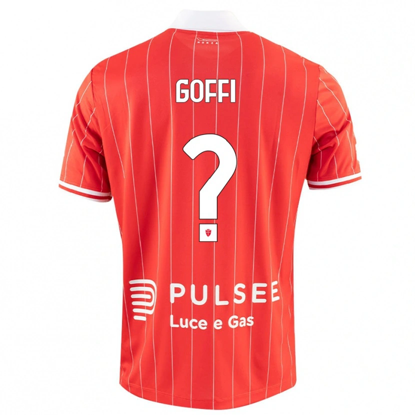 Danxen Niño Camiseta Tommaso Goffi #0 Rojo Blanco 1ª Equipación 2025/26 La Camisa
