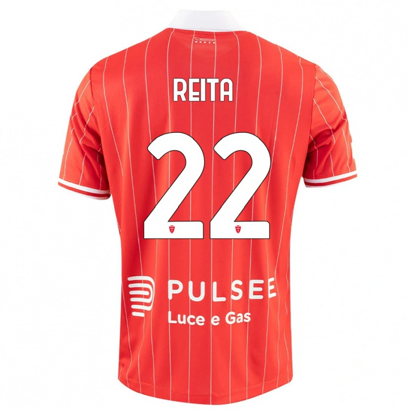 Danxen Niño Camiseta Francesco Reita #22 Rojo Blanco 1ª Equipación 2025/26 La Camisa