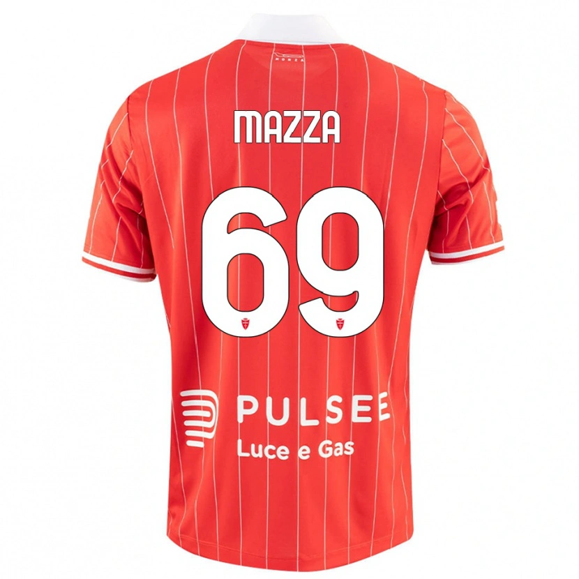 Danxen Niño Camiseta Andrea Mazza #69 Rojo Blanco 1ª Equipación 2025/26 La Camisa