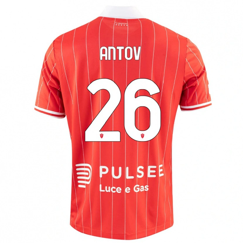 Danxen Niño Camiseta Valentin Antov #26 Rojo Blanco 1ª Equipación 2025/26 La Camisa