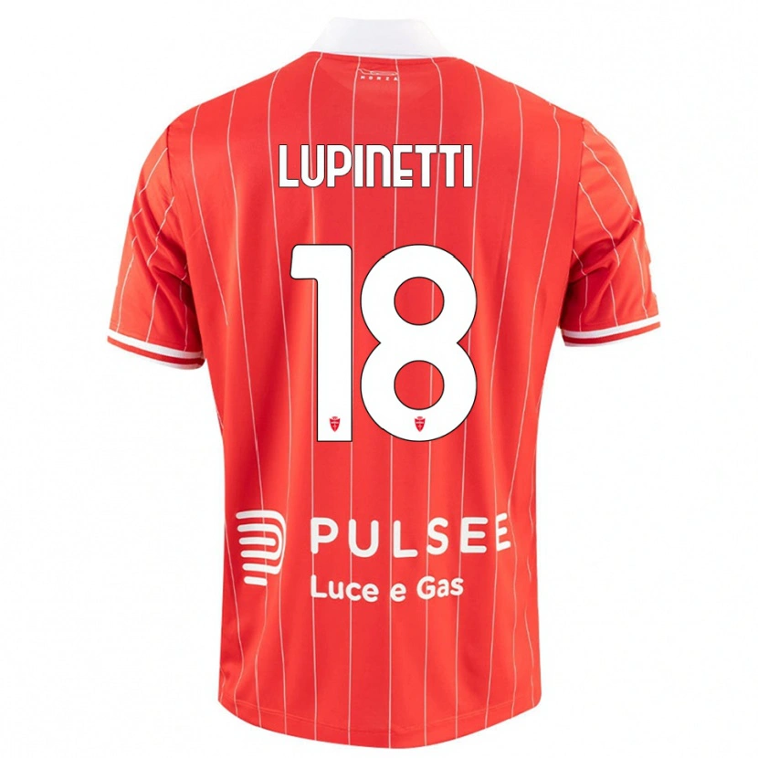 Danxen Niño Camiseta Tommaso Lupinetti #18 Rojo Blanco 1ª Equipación 2025/26 La Camisa
