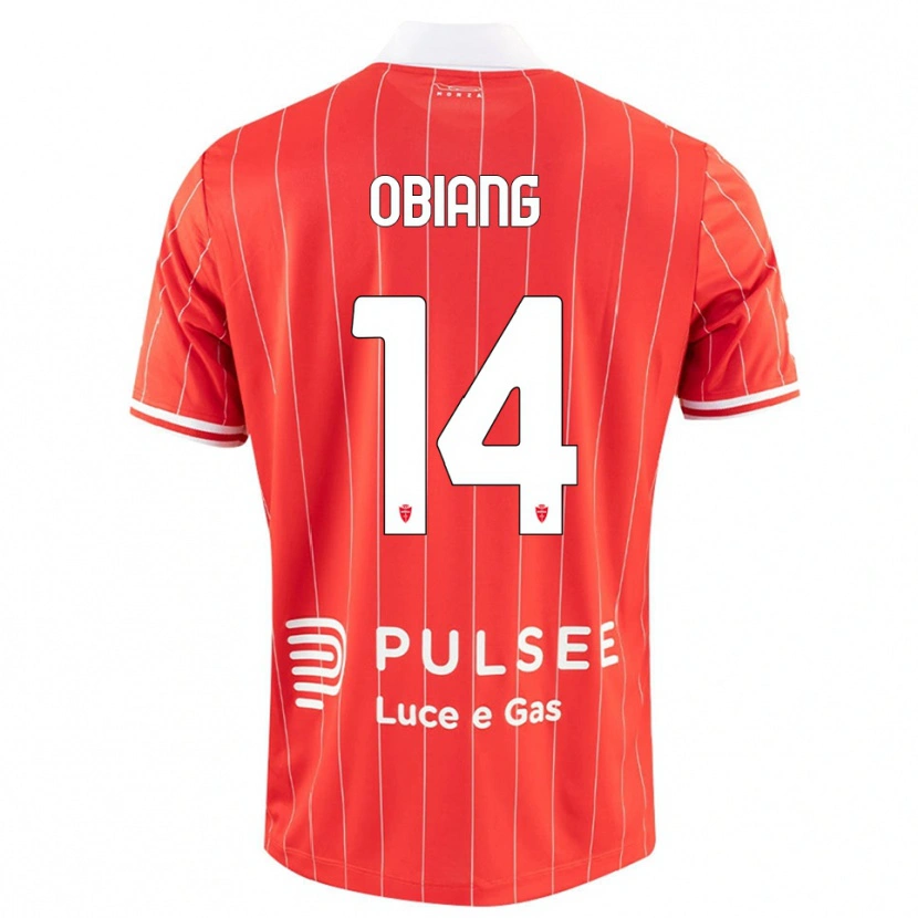 Danxen Niño Camiseta Pedro Obiang #14 Rojo Blanco 1ª Equipación 2025/26 La Camisa