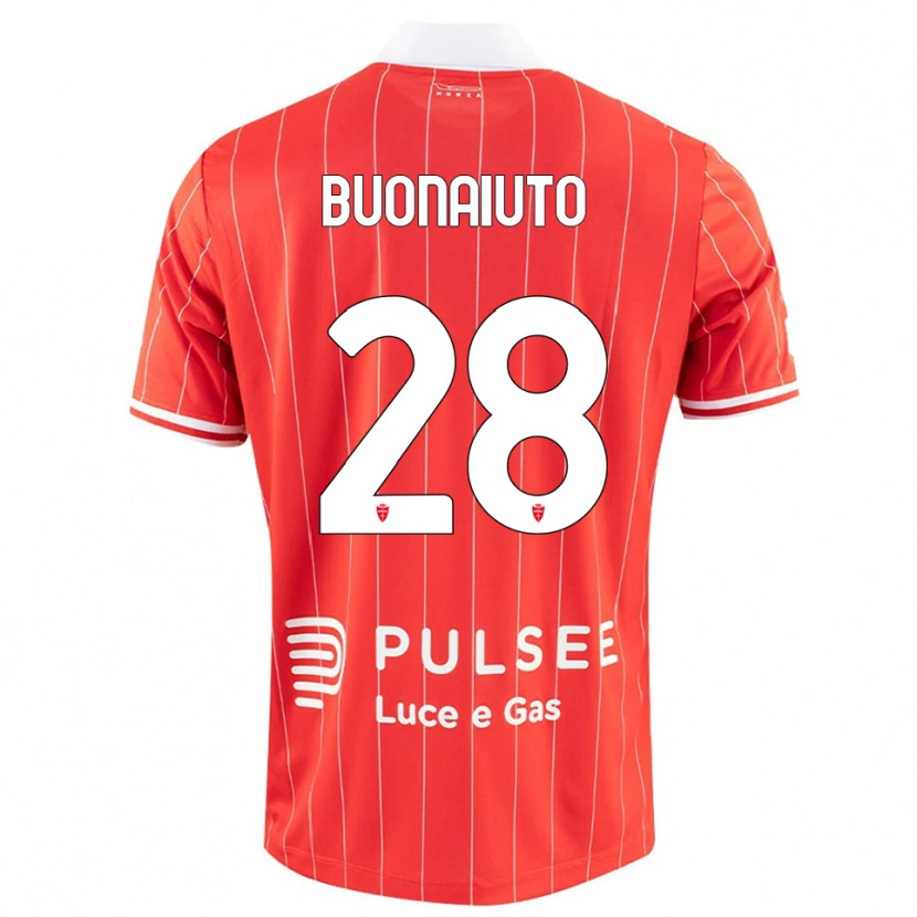 Danxen Niño Camiseta Marco Buonaiuto #28 Rojo Blanco 1ª Equipación 2025/26 La Camisa