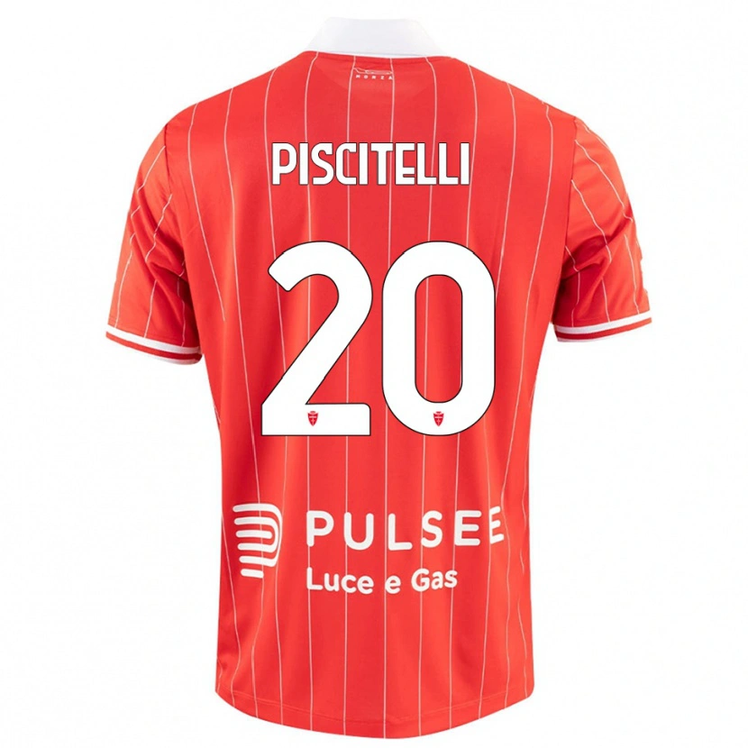 Danxen Niño Camiseta Pasquale Piscitelli #20 Rojo Blanco 1ª Equipación 2025/26 La Camisa