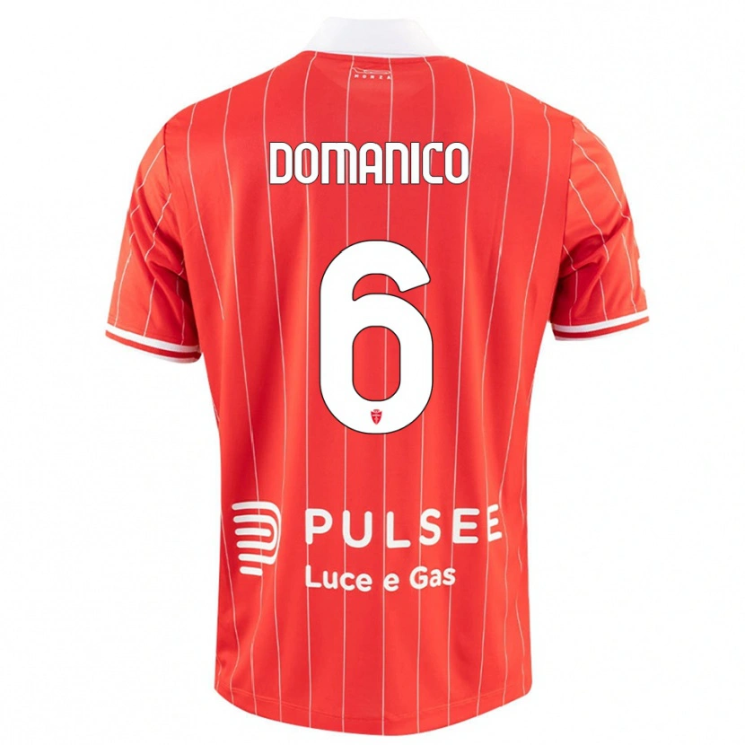 Danxen Niño Camiseta Saverio Domanico #6 Rojo Blanco 1ª Equipación 2025/26 La Camisa