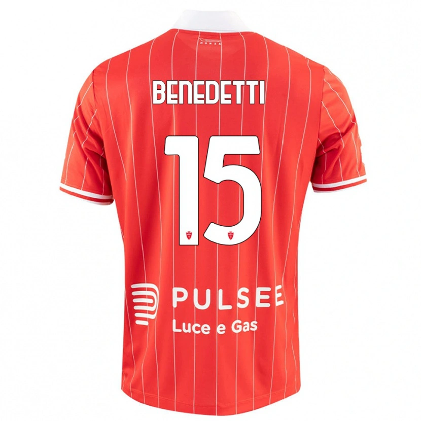 Danxen Niño Camiseta Elia Benedetti #15 Rojo Blanco 1ª Equipación 2025/26 La Camisa
