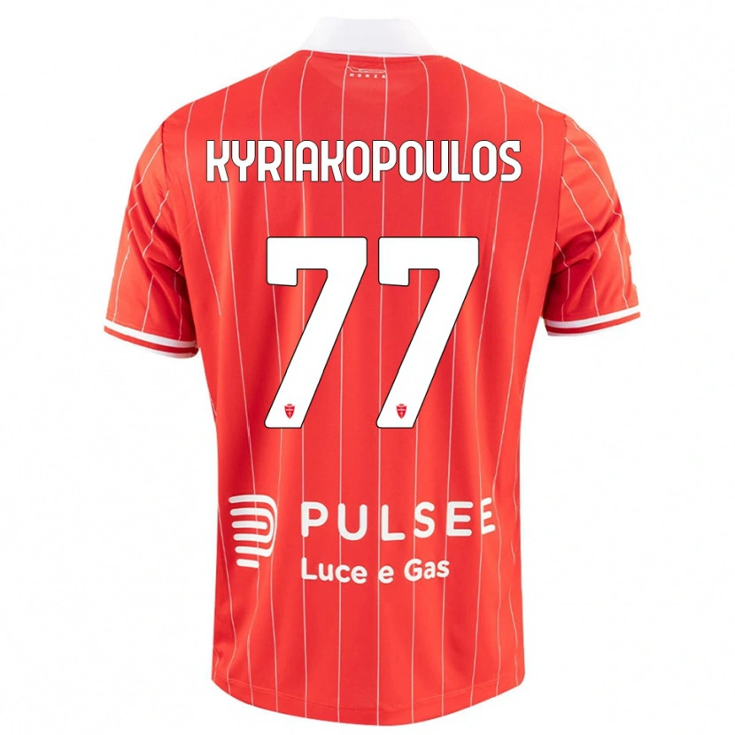 Danxen Niño Camiseta Georgios Kyriakopoulos #77 Rojo Blanco 1ª Equipación 2025/26 La Camisa