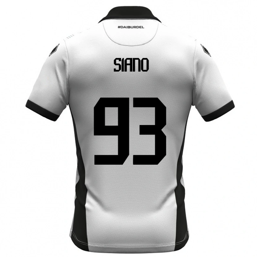 Danxen Niño Camiseta Alessandro Siano #93 Blanco Negro Naranja 1ª Equipación 2025/26 La Camisa