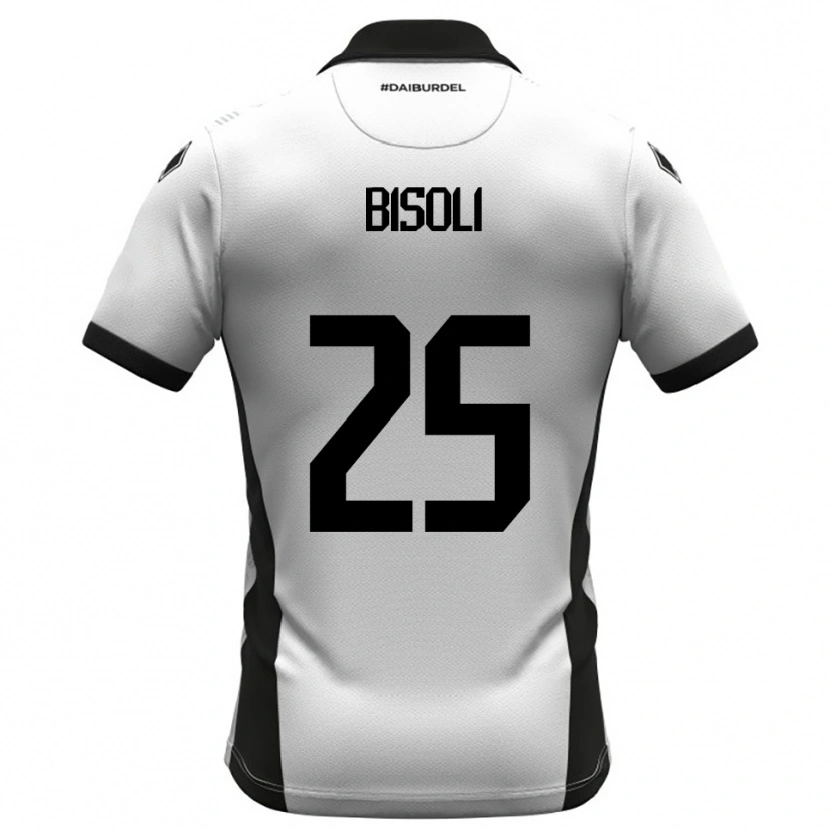 Danxen Niño Camiseta Dimitri Bisoli #25 Blanco Negro Naranja 1ª Equipación 2025/26 La Camisa