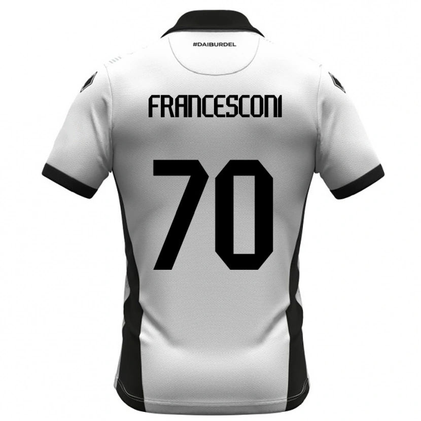 Danxen Niño Camiseta Matteo Francesconi #70 Blanco Negro Naranja 1ª Equipación 2025/26 La Camisa