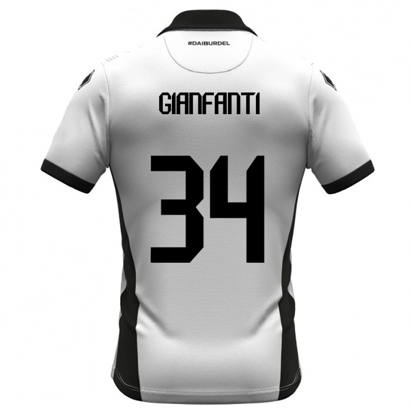 Danxen Niño Camiseta Simone Gianfanti #34 Blanco Negro Naranja 1ª Equipación 2025/26 La Camisa