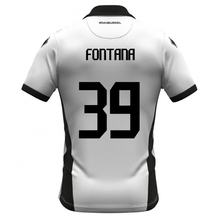 Danxen Niño Camiseta Niccolò Fontana #39 Blanco Negro Naranja 1ª Equipación 2025/26 La Camisa