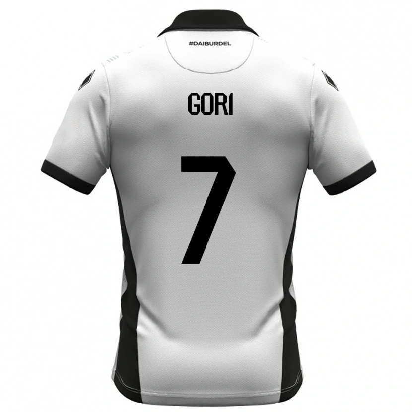 Danxen Niño Camiseta Samuele Gori #7 Blanco Negro Naranja 1ª Equipación 2025/26 La Camisa