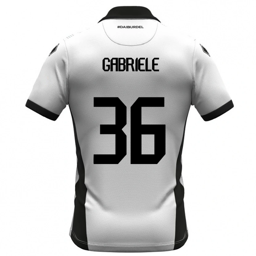 Danxen Niño Camiseta Tommaso Gabriele #36 Blanco Negro Naranja 1ª Equipación 2025/26 La Camisa