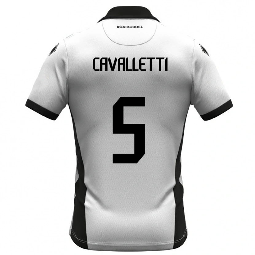Danxen Niño Camiseta Pietro Cavalletti #5 Blanco Negro Naranja 1ª Equipación 2025/26 La Camisa