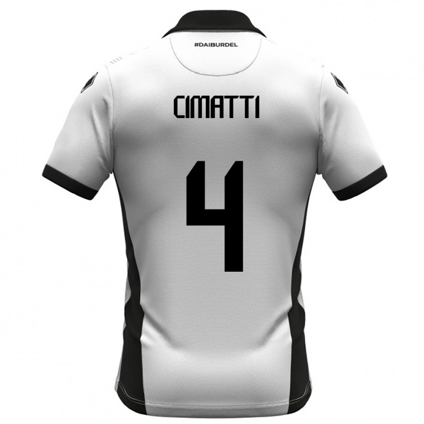 Danxen Niño Camiseta Edoardo Cimatti #4 Blanco Negro Naranja 1ª Equipación 2025/26 La Camisa