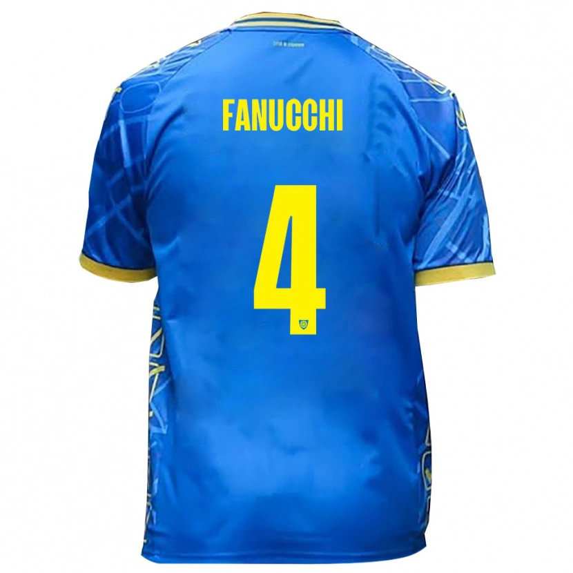 Danxen Niño Camiseta Filippo Fanucchi #4 Azul Cielo Amarillo 1ª Equipación 2025/26 La Camisa