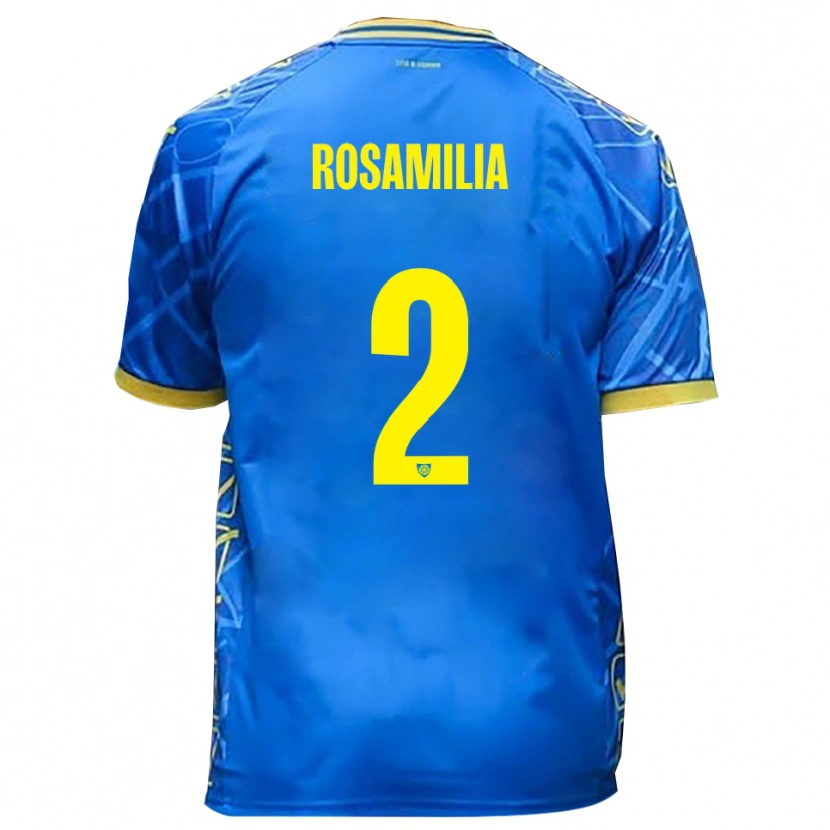 Danxen Niño Camiseta Loris Rosamilia #2 Azul Cielo Amarillo 1ª Equipación 2025/26 La Camisa