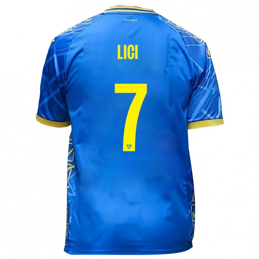 Danxen Niño Camiseta Alessio Lici #7 Azul Cielo Amarillo 1ª Equipación 2025/26 La Camisa